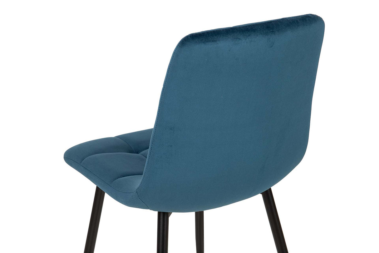 SILLA METAL VELVET AZUL NEGRO 48x56x80 CM