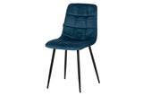 SILLA METAL VELVET AZUL NEGRO 48x56x80 CM