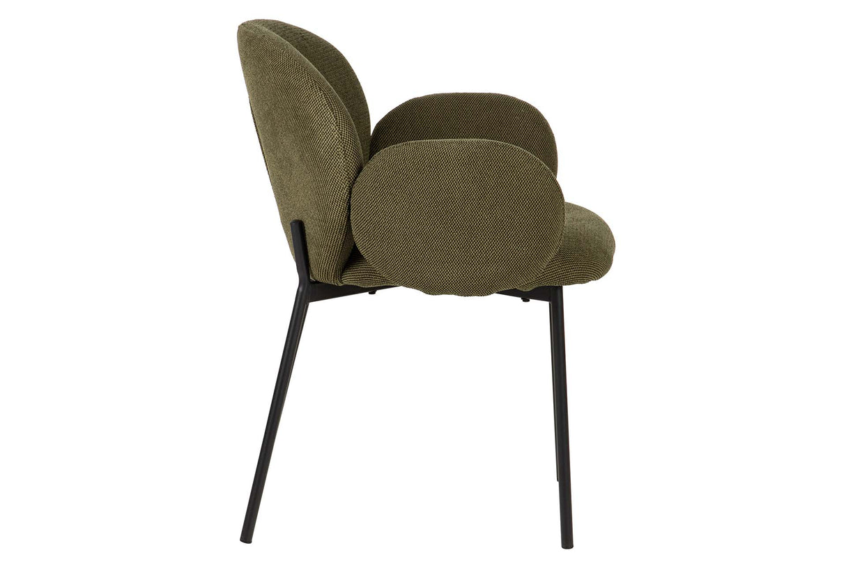 SILLA METAL POLIESTER VERDE NEGRO 59x62x80 CM