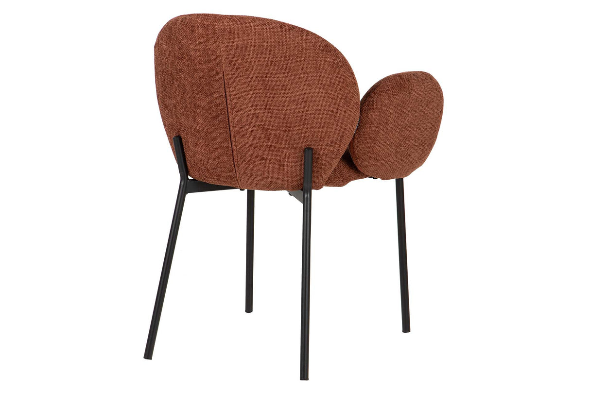 SILLA METAL POLIESTER GRANATE NEGRO 59x62x80 CM