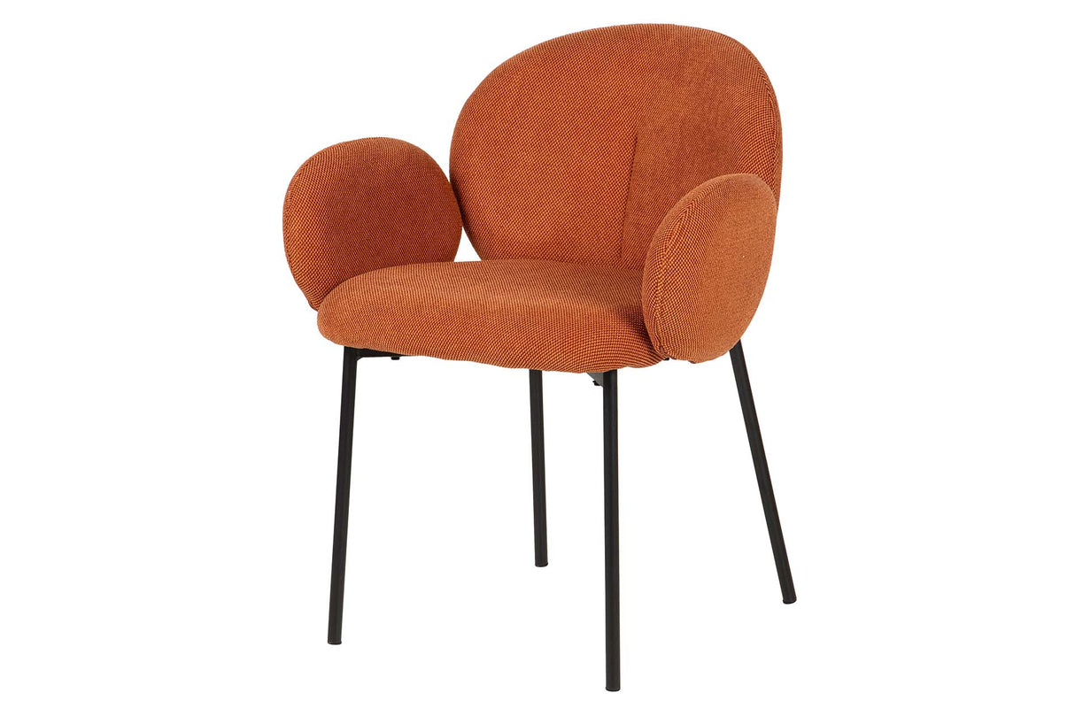 SILLA METAL POLIESTER NARANJA NEGRO 59x62x80 CM