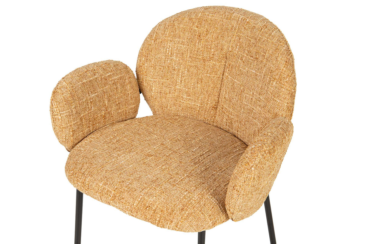 SILLA METAL POLIESTER AMARILLO NEGRO 59x62x80 CM
