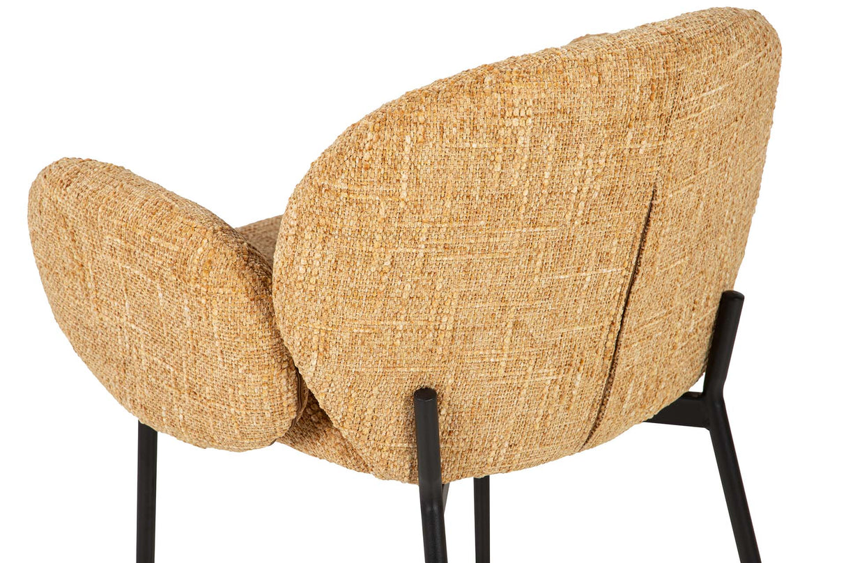 SILLA METAL POLIESTER AMARILLO NEGRO 59x62x80 CM
