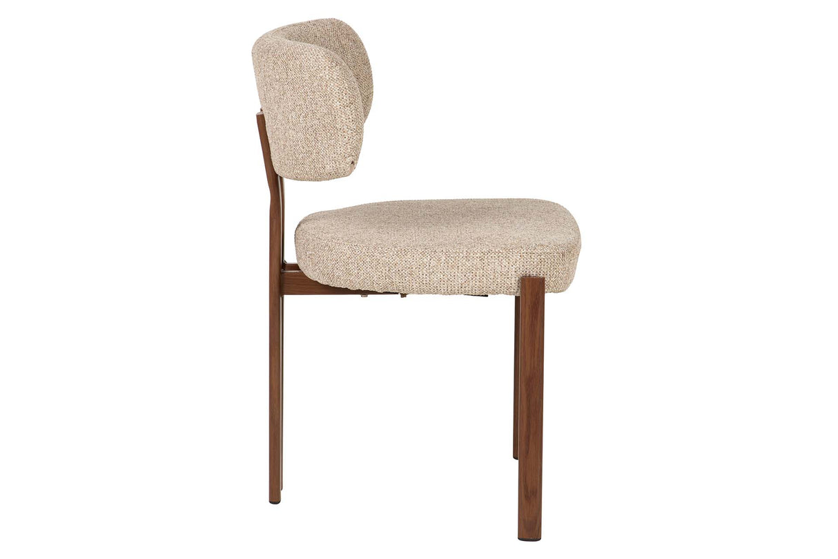 SILLA METAL POLIESTER MARRON 56x56x82 CM