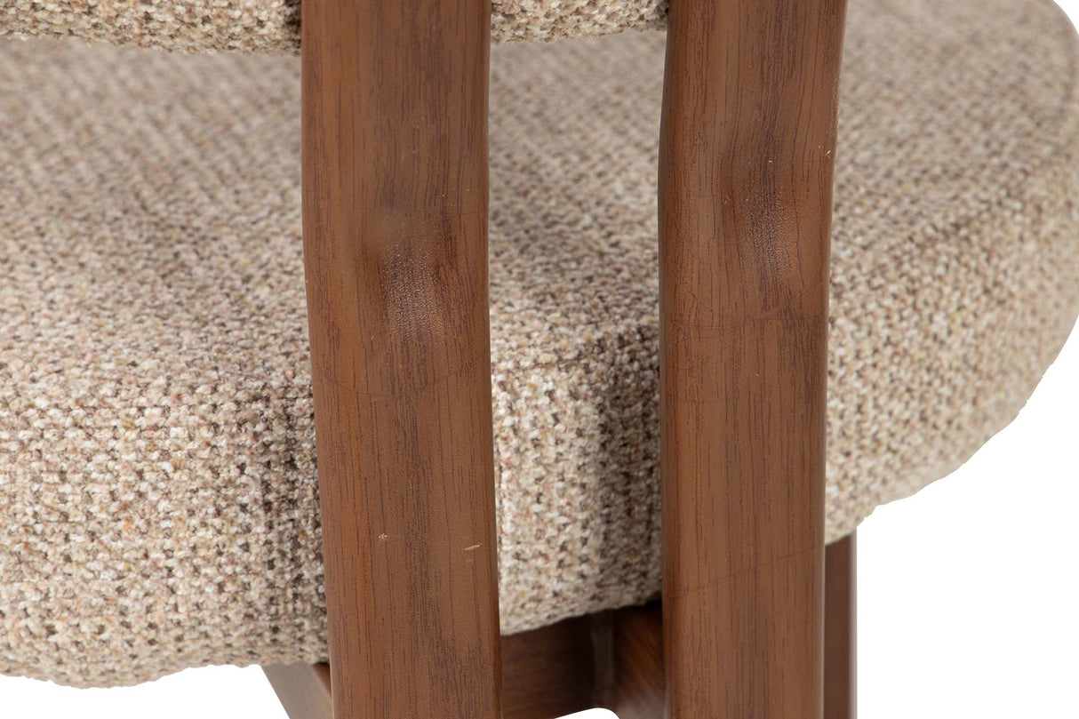 SILLA METAL POLIESTER MARRON 56x56x82 CM