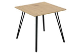MESA DE COMEDOR MDF METAL MARRON NEGRO 80x80x70 CM