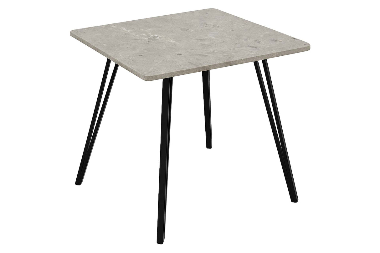 MESA DE COMEDOR MDF METAL GRIS NEGRO 80x80x75 CM