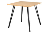 MESA DE COMEDOR MDF METAL GRIS NEGRO 80x80x75 CM