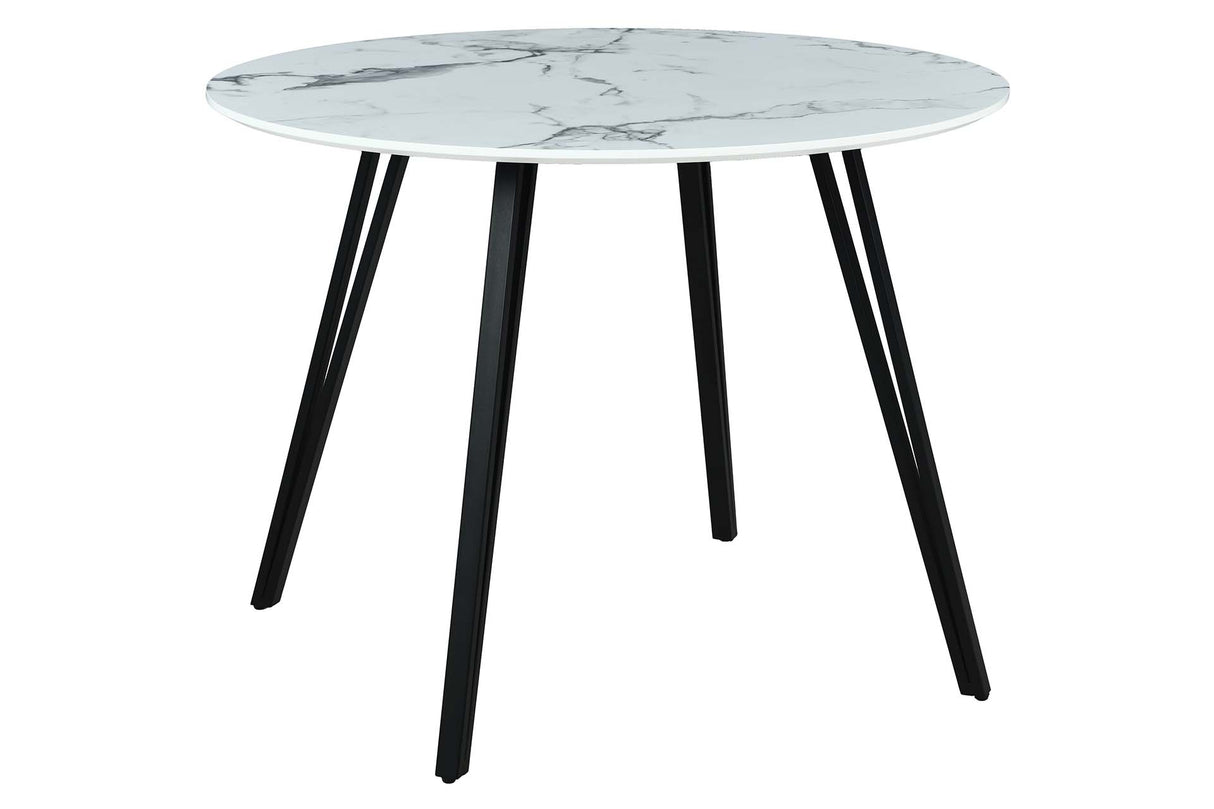MESA DE COMEDOR MDF METAL GRIS NEGRO 100x100x75 CM