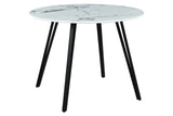 MESA DE COMEDOR MDF METAL GRIS NEGRO 100x100x75 CM