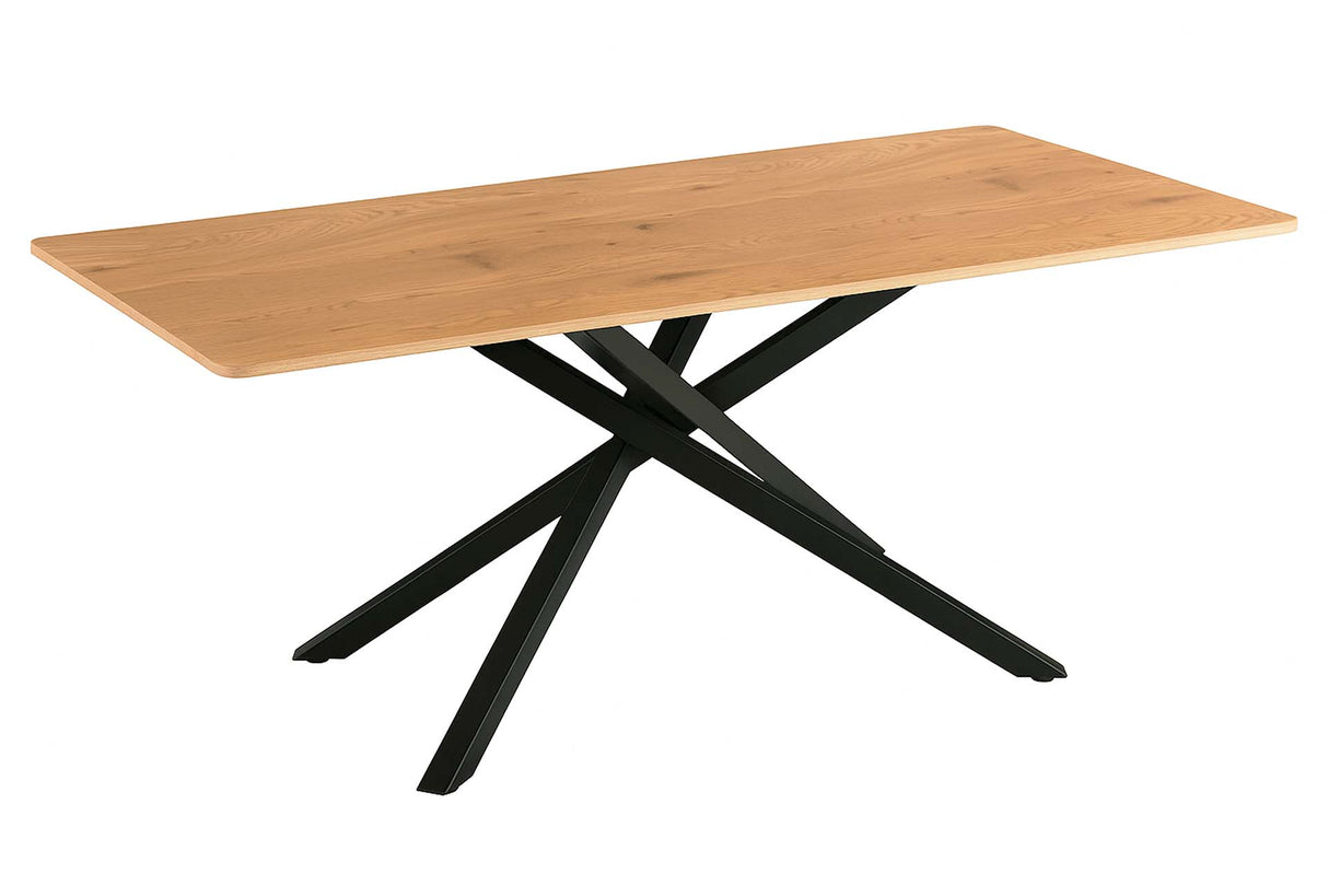 MESA DE COMEDOR MDF METAL MARRON NEGRO 160x90x75CM