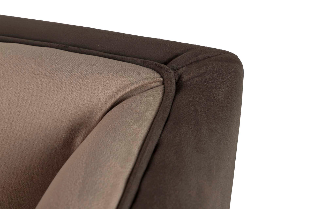 Canapé en velours marron 130x70x74 cm