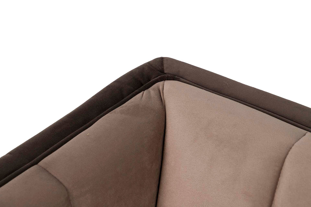 Canapé en velours marron 130x70x74 cm