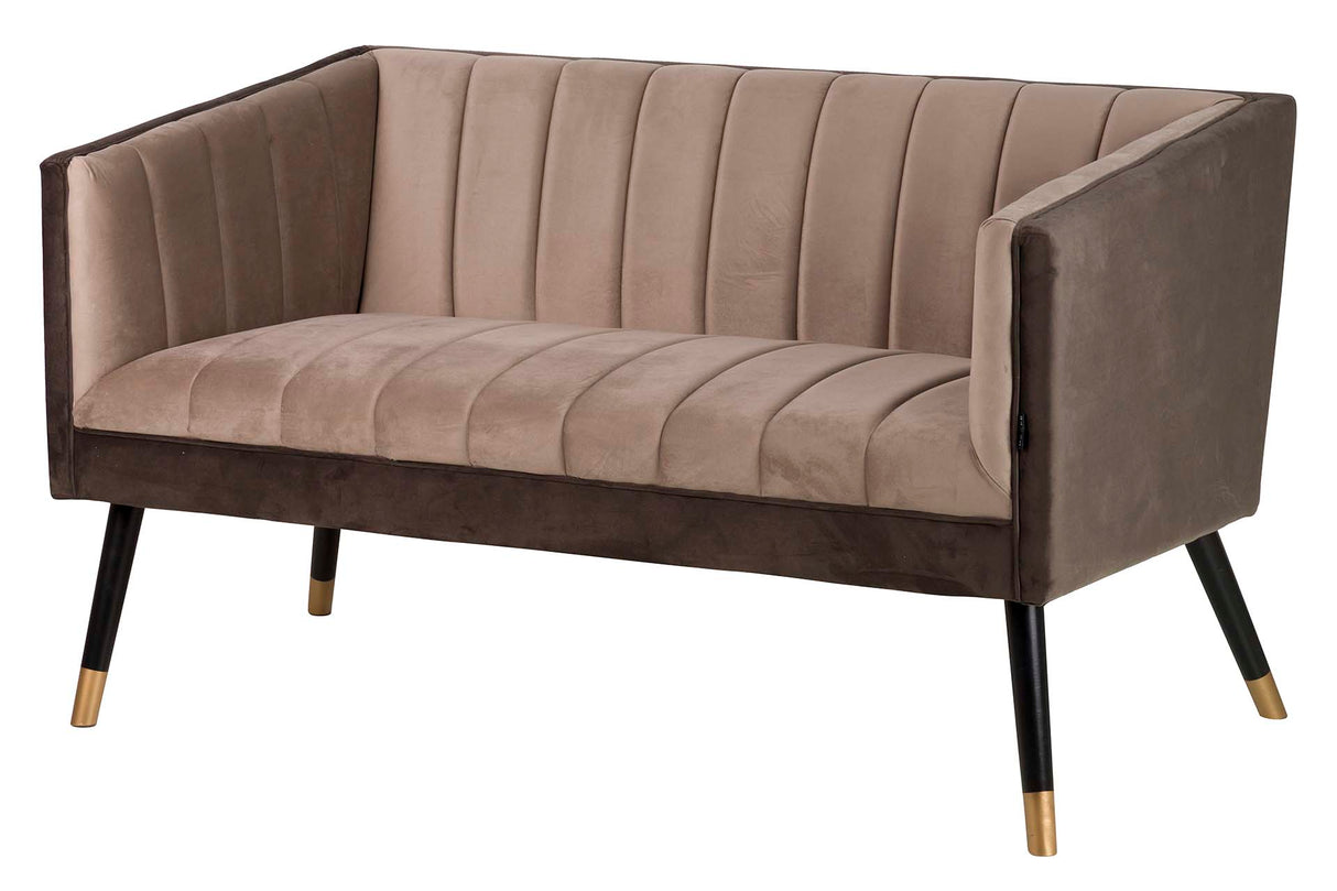 Canapé en velours marron 130x70x74 cm