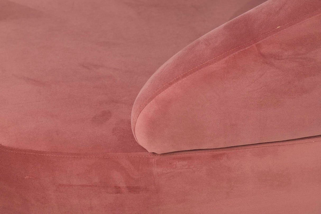 Canapé en velours rosa 195x84x76 cm