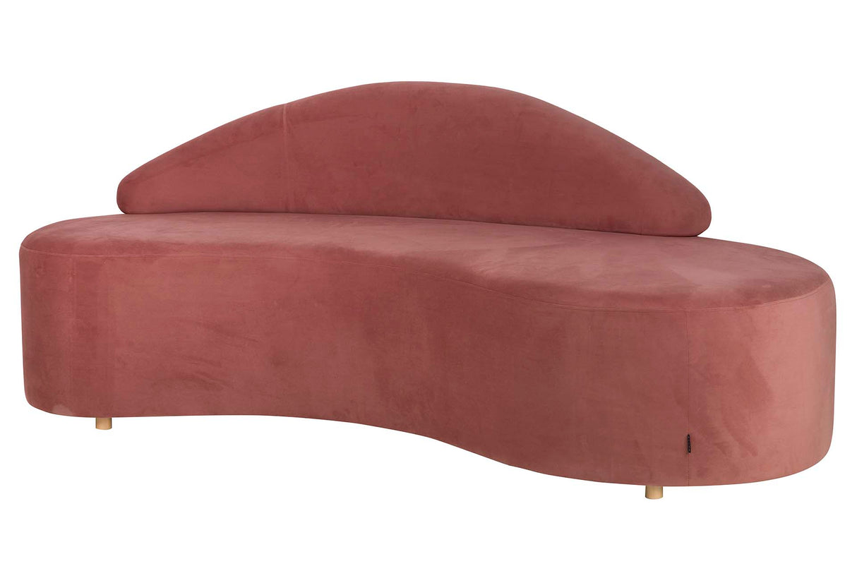 Canapé en velours rosa 195x84x76 cm