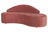 Canapé en velours rosa 195x84x76 cm