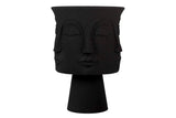 Polyresina nera Macetero Face 56x56x77 cm