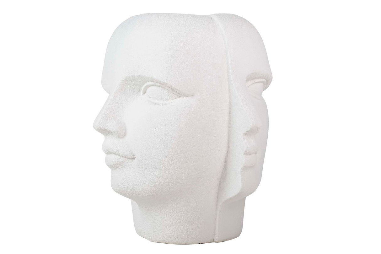 MACETERO CARAS POLIRESINA BLANCO 68x68x69 CM