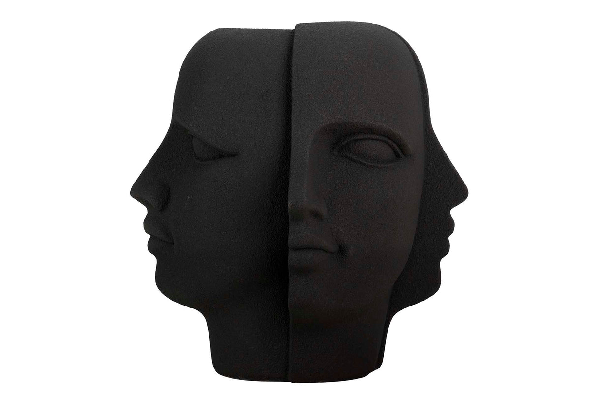 MACETERO CARAS POLIRESINA NEGRO 68x68x69 CM