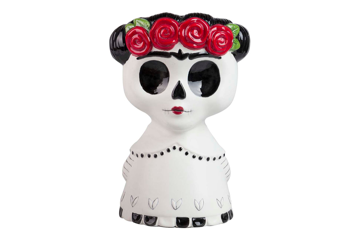 MACETA CERAMIA CALAVERA MEXICANA 21x17x31 CM