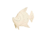 Figura peixe de metal branco 34x11x24 cm