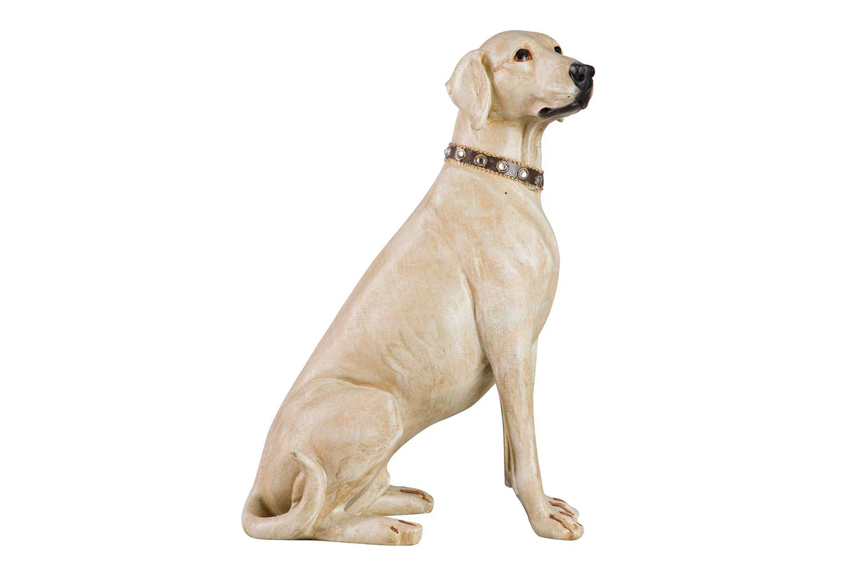 FIGURA PERRO LABRADOR RESINA BEIGE 20x29x40 CM