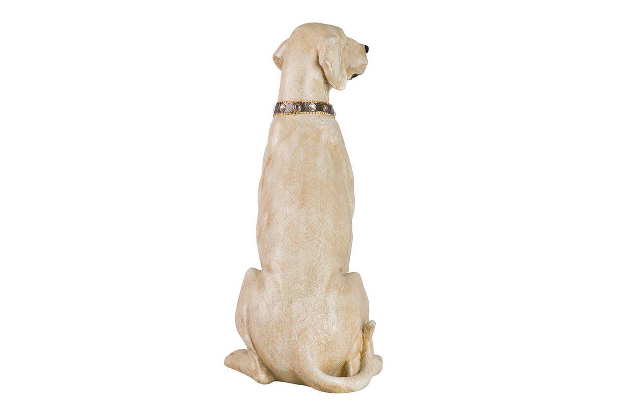 FIGURA PERRO LABRADOR RESINA BEIGE 20x29x40 CM