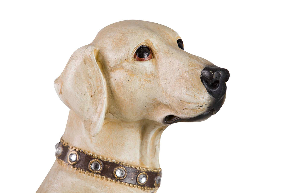 FIGURA PERRO LABRADOR RESINA BEIGE 20x29x40 CM