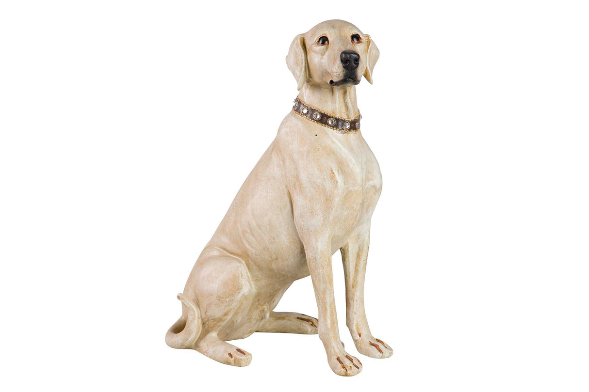 FIGURA PERRO LABRADOR RESINA BEIGE 20x29x40 CM