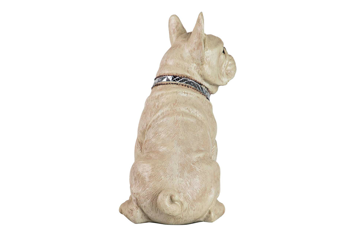 FIGURA BULLDOG FRANCES RESINA BEIGE 24x16x29 CM