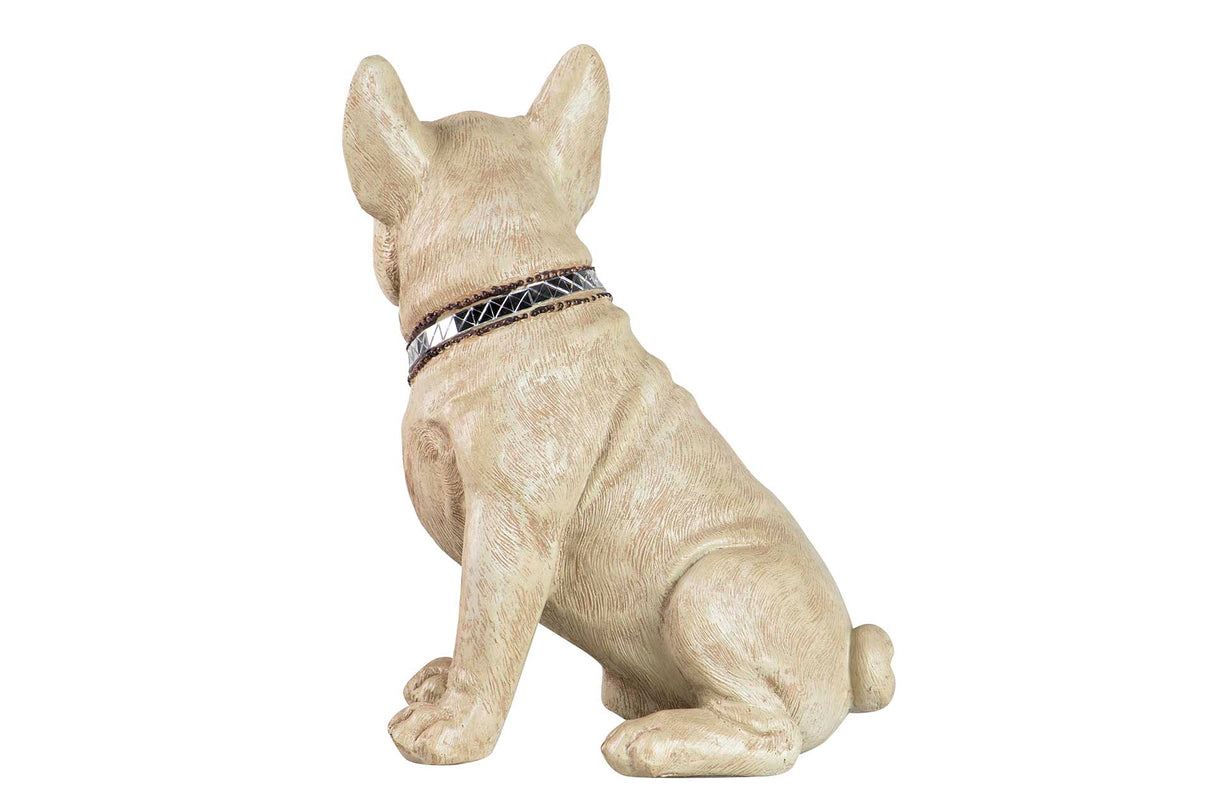 FIGURA BULLDOG FRANCES RESINA BEIGE 24x16x29 CM