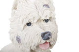 FIGURA PERRO WESTIE RESINA BEIGE 26x17x31 CM