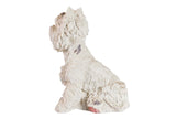 FIGURA PERRO WESTIE RESINA BEIGE 26x17x31 CM