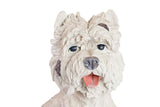 FIGURA PERRO WESTIE RESINA BEIGE 26x17x31 CM