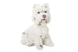 FIGURA PERRO WESTIE RESINA BEIGE 26x17x31 CM