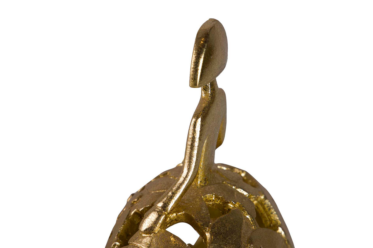 MENINA RESINA DORADA 14x9x16 CM