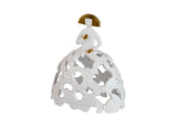 MENINA RESINA BLANCA DORADA 15x10x18 CM