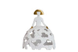 MENINA RESINA BLANCA DORADA 14x9x16 CM