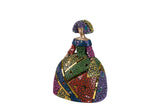 MENINA RESINA MOSAICO 13x10x17 CM