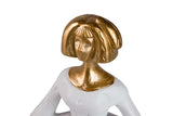 Golden weißer Harz Menina 15x13x20 cm