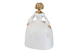 MENINA RESINA BLANCA DORADA 22x17x31 CM