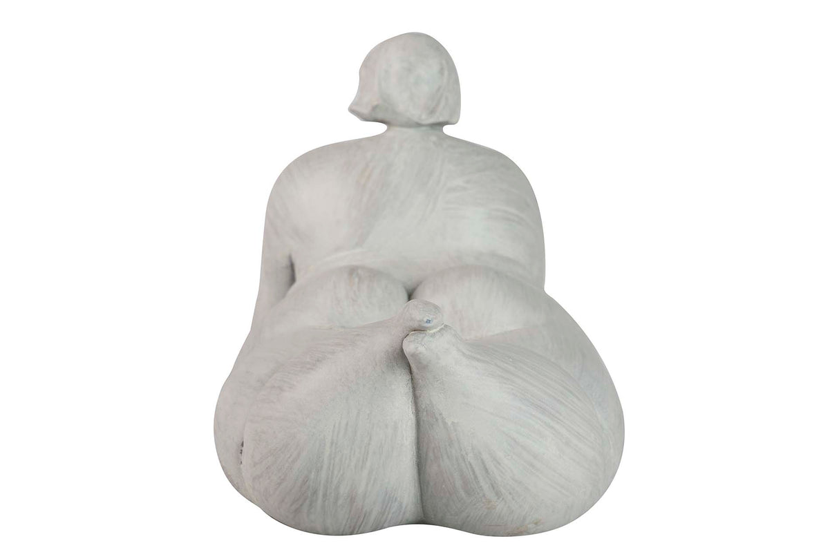 FIGURA MUJER CEMENTO YOGA 34x18x19 CM