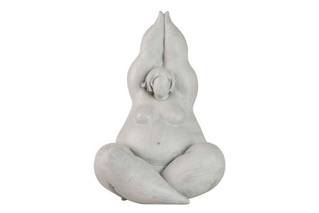 FIGURA MUJER CEMENTO YOGA 21x18x29 CM