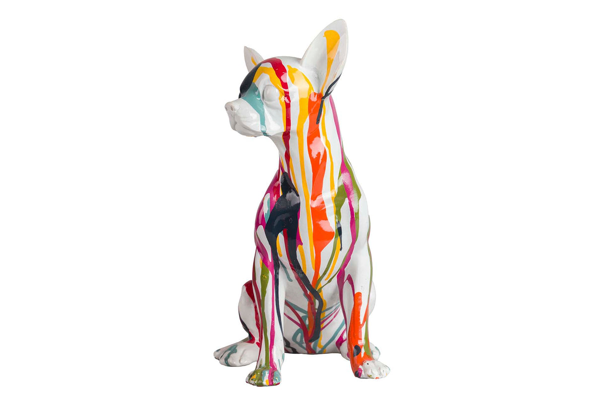 FIGURA PERRO CHIHUAHUA RESINA 15x13x26 CM