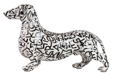 FIGURA PERRO TECKEL RESINA 28x10x17 CM