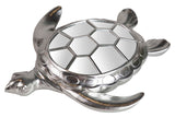 FIGURA TORTUGA RESINA ESPEJO PLATA 39x34x6 CM