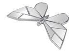 FIGURA MARIPOSA RESINA ESPEJO PLATA 27x16x2 CM
