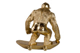 FIGURA KINGKONG SKATE RESINA DORADA 21x15x21 CM