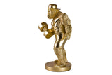 FIGURA KINGKONG PESAS RESINA DORADA 18x15x30 CM